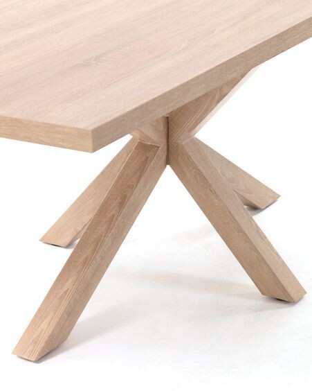Mesa Argo 200 x 100 cm melamina acabado natural patas de acero efecto madera
