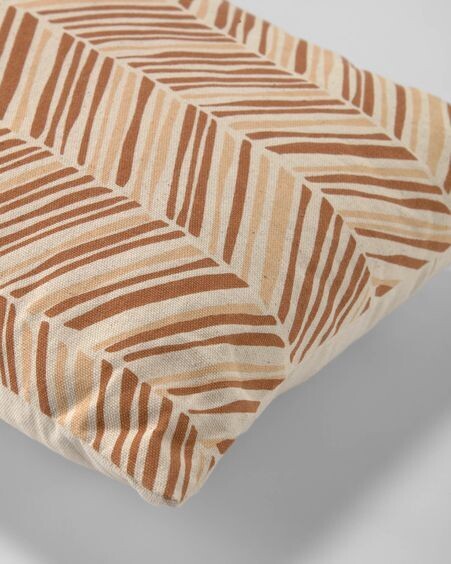 Funda cojín Uriana 100% algodón marrón y amarillo 30 x 50 cm