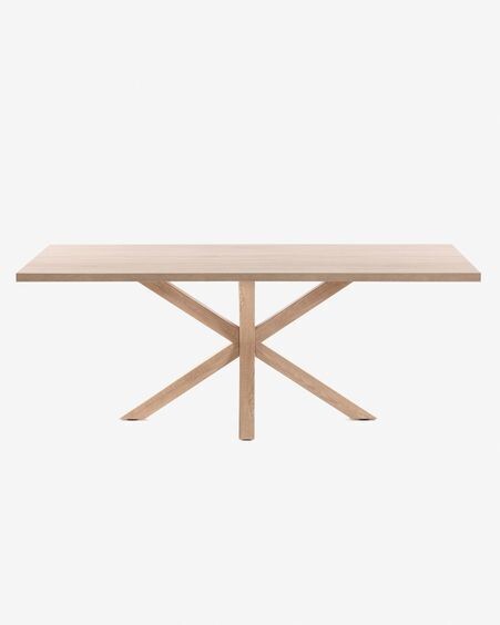 Mesa Argo 200 x 100 cm melamina acabado natural patas de acero efecto madera