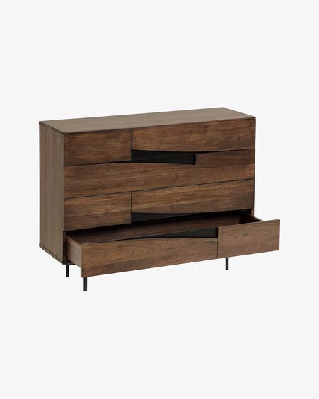 Cómoda Cutt 120 x 91 cm con chapa de nogal americano