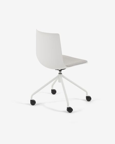 Silla de escritorio Ralfi blanco con asiento gris claro