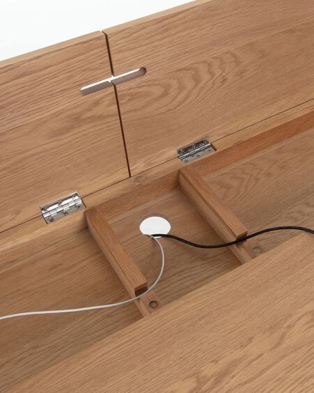 Escritorio Julia chapa y madera maciza de fresno 120 x 65 cm