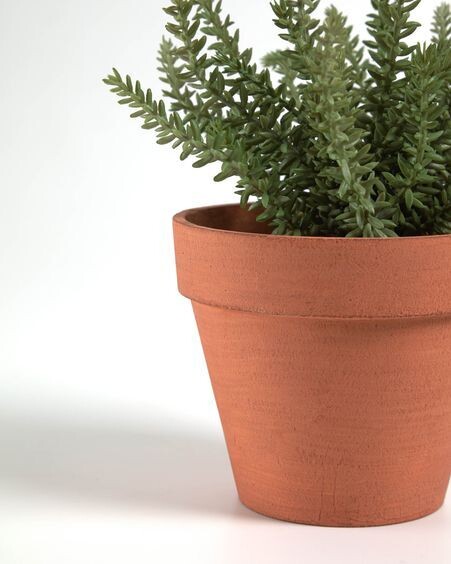 Planta artificial Romero con maceta marrón 23 cm