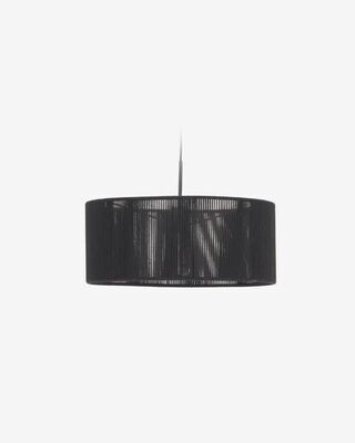 Pantalla lámpara de techo Cantia de algodón con acabado negro Ø 47 cm