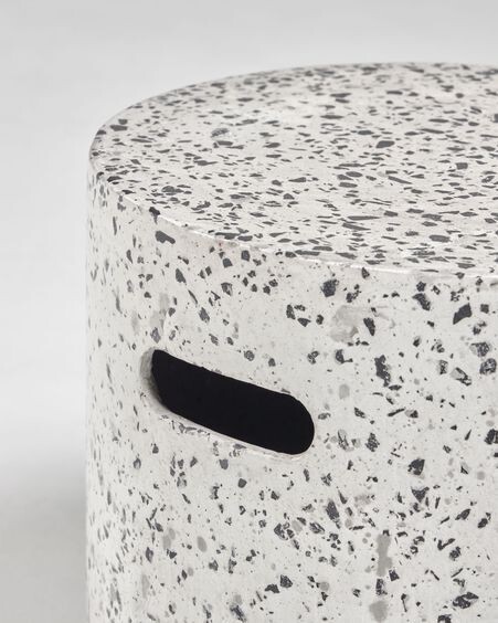 Reposapiés exterior Jenell terrazo blanco Ø 35 cm