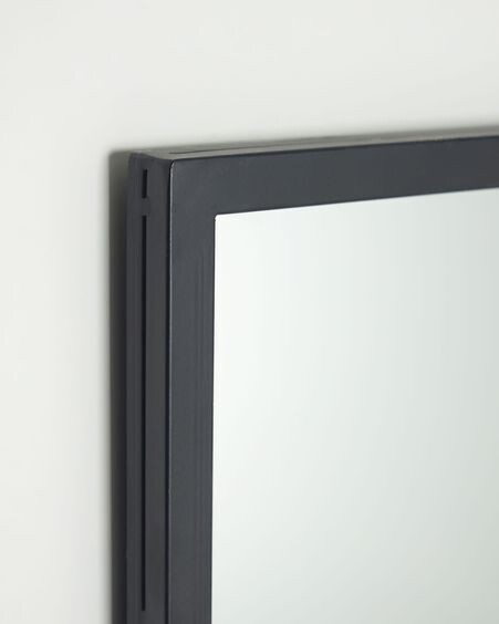 Espejo de pared Ulrica metal negro 80 x 80 cm