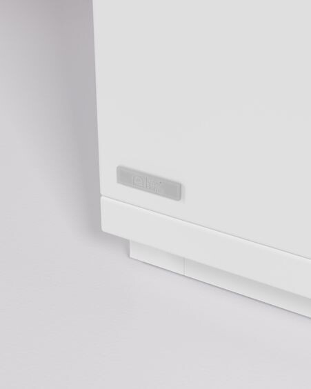 Mueble TV Abilen de chapa roble y lacado blanco 150 x 44 cm FSC 100%