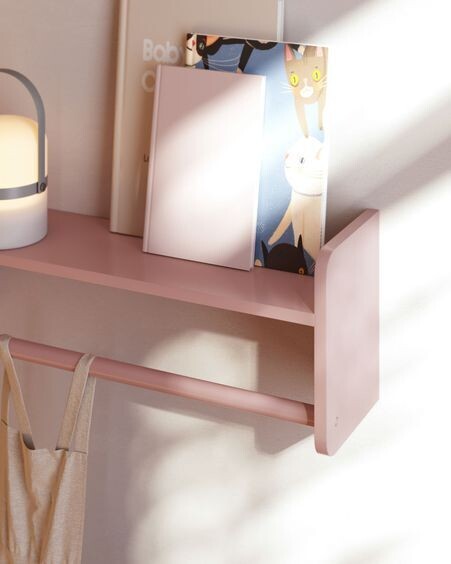 Estante perchero Florentina de MDF acabado rosa 52,5 cm FSC