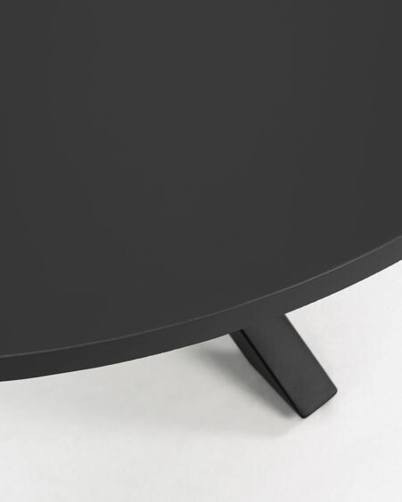 Mesa redonda Full Argo DM lacado negro patas de acero acabado negro Ø 119 cm
