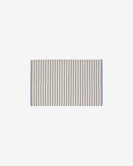 Alfombra exterior Catiana de PET rayas gris 60 x 90 cm