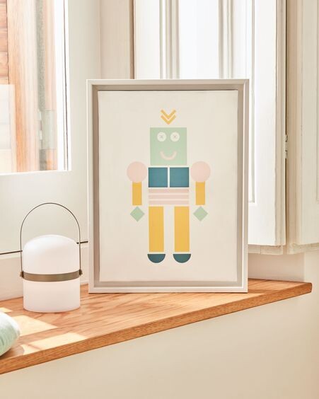 Cuadro Julisa robot multicolor 30 x 40 cm