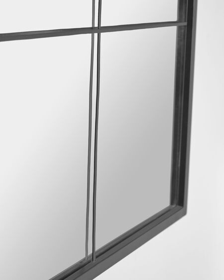 Espejo de pared Ulrica metal negro 80 x 80 cm