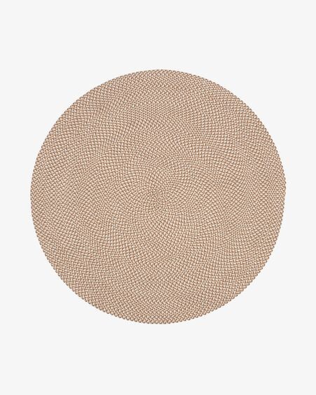 Alfombra redonda Rodhe 100% PET beige Ø 150 cm