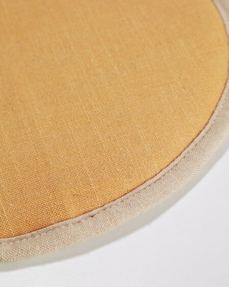 Cojín para silla redondo Prisca mostaza Ø 35 cm