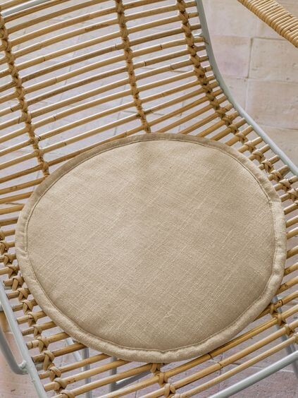 Cojín para silla redondo Prisca mostaza Ø 35 cm