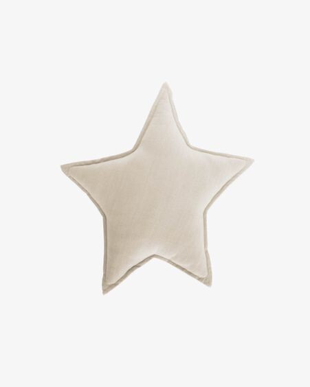 Cojín estrella Noor 100% algodón orgánico (GOTS) beige 44 x 30 cm