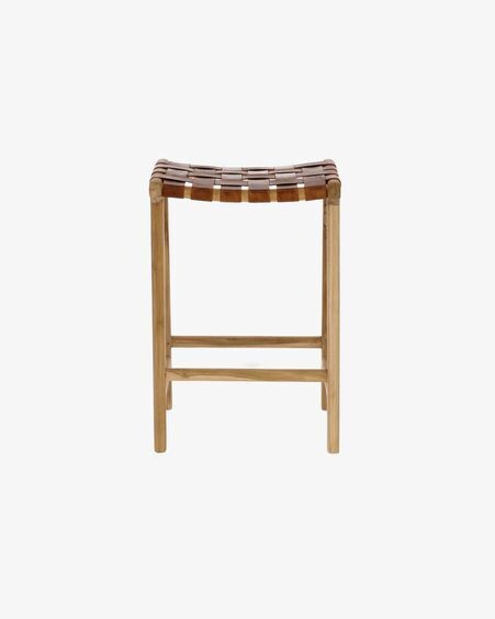 Taburete Calixta de madera maciza de teca altura 67 cm