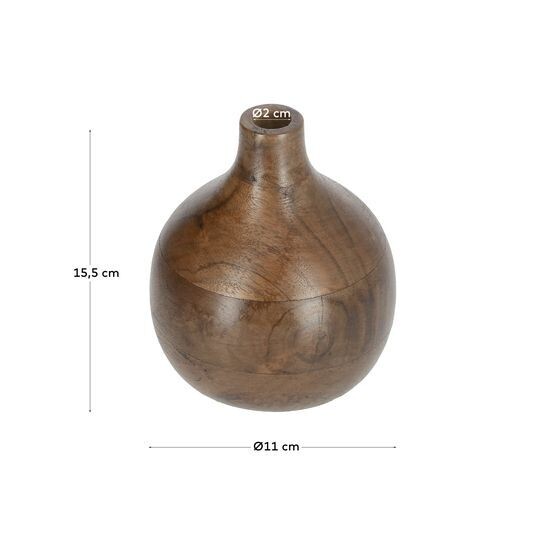 Jarrón Tyara  madera maciza acacia 15,5 cm