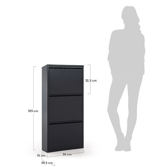 Zapatero Ode 50 x 103 cm 3 puertas grafito
