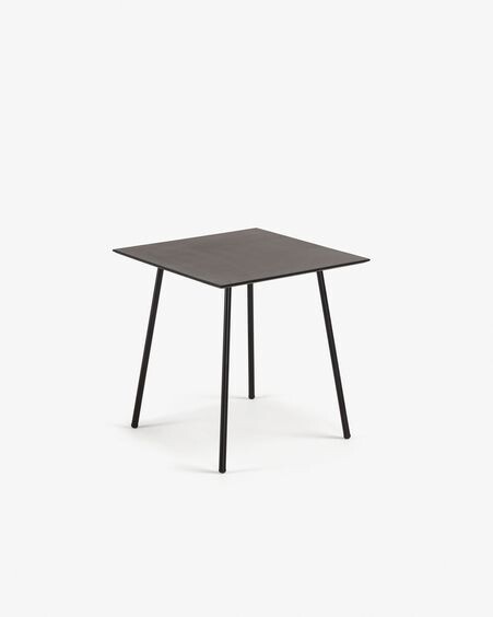 Mesa Mathis fibra de cemento con patas de acero acabado negro 75 x 75 cm