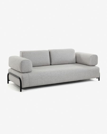 Sofá Compo 3 plazas gris claro 232 cm