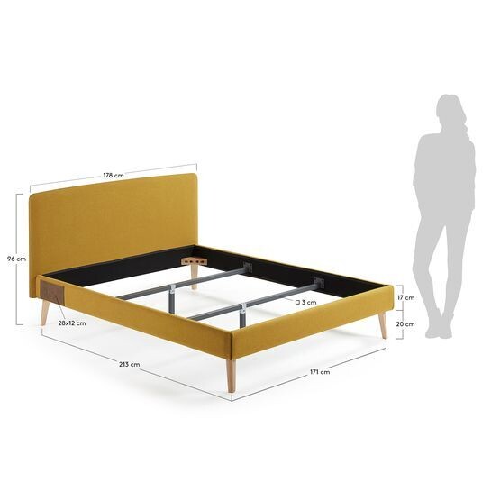 Funda cama Dyla mostaza 160 x 200 cm