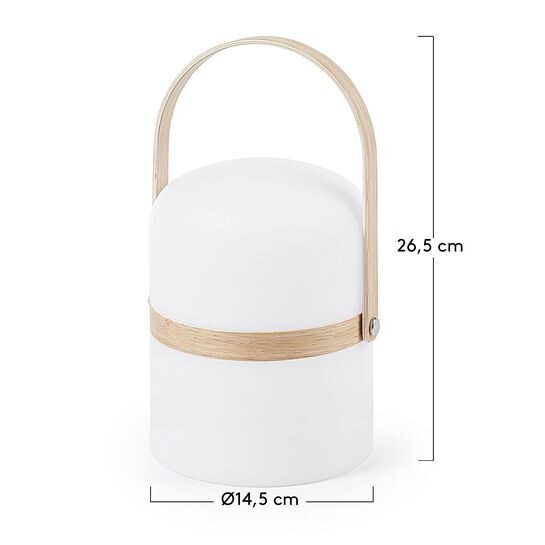 Lámpara de mesa Ridley de polietileno y madera de haya