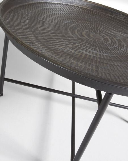 Mesa de centro Dalinea acero efecto envejecido Ø 65 cm
