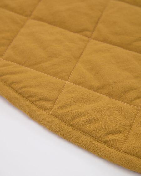 Cojín para suelo Etelvina 100% algodón orgánico GOTS mostaza Ø 110 cm