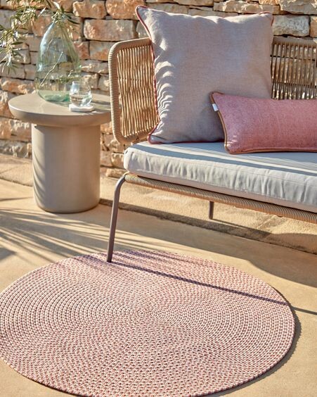 Alfombra redonda Rodhe 100% PET terracota Ø 100 cm
