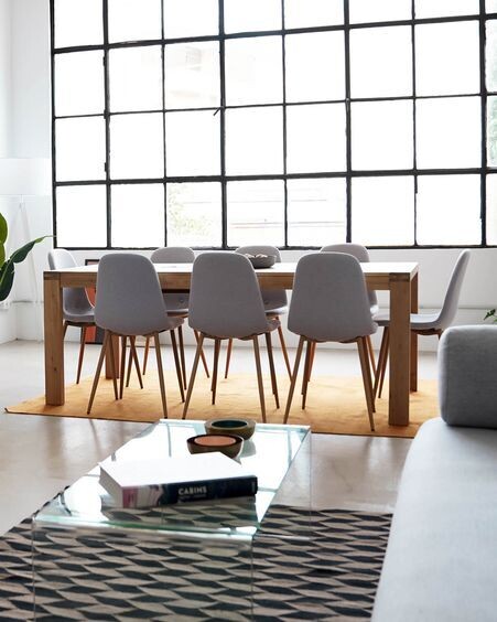 Mesa extensible Briva chapa de roble acabado natural 200 (280) x 100 cm