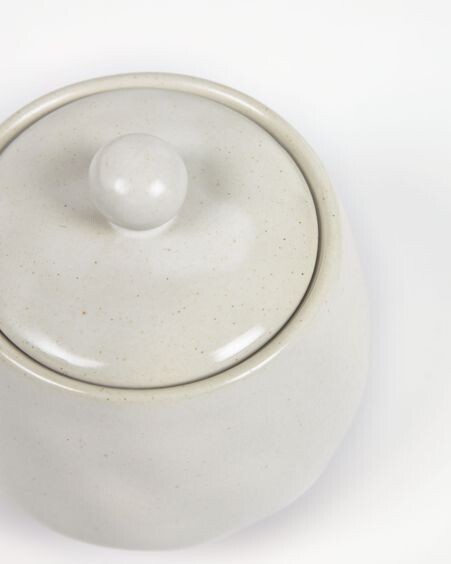 Azucarero Ryba de cerámica blanco y marrón