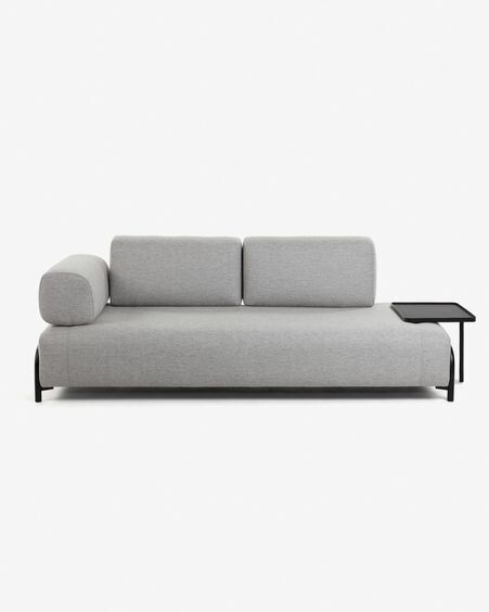 Sofá Compo 3 plazas gris claro 232 cm