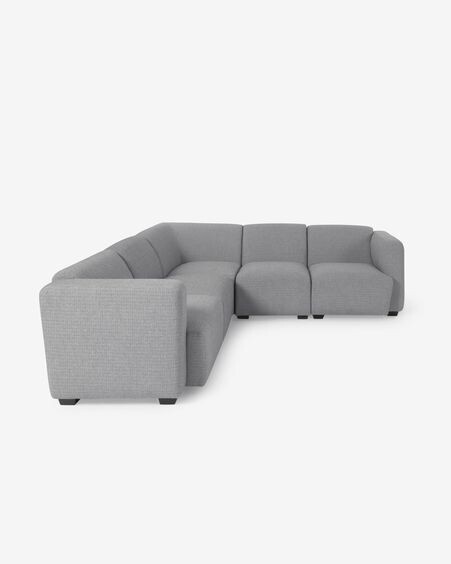 Sofá modular rinconero Legara 5 plazas gris claro 226 x 226 cm