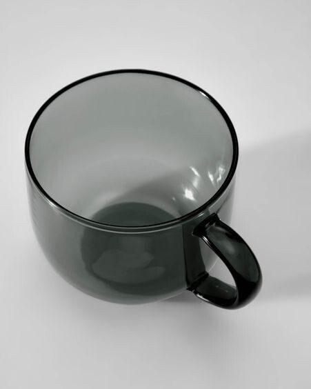Taza de café Alahi de vidrio gris