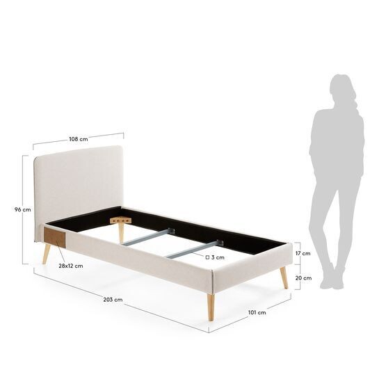 Funda cama Dyla beige 90 x 190 cm