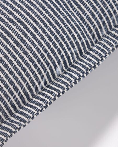 Funda cojín Aleria algodón rayas azul y blanco 45 x 45 cm