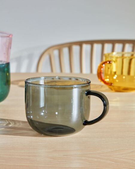 Taza de café Alahi de vidrio gris