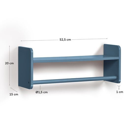 Estante perchero Florentina de MDF acabado azul 52,5 cm FSC