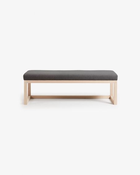 Banqueta Loya grafito de madera maciza de haya 128 cm