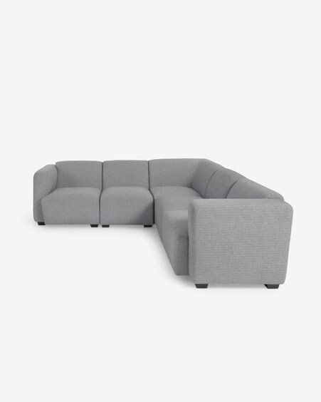 Sofá modular rinconero Legara 5 plazas gris claro 226 x 226 cm