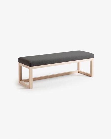 Banqueta Loya grafito de madera maciza de haya 128 cm