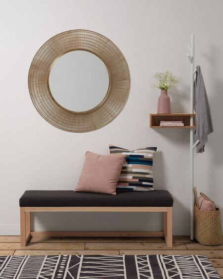 Banqueta Loya grafito de madera maciza de haya 128 cm