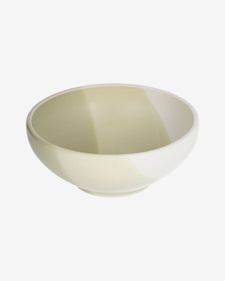 Bol grande Sayuri de porcelana verde y blanco