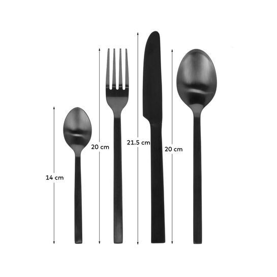 Set Fer de 16 cubiertos negro