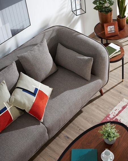 Sofá Olost 3 plazas gris 229 cm