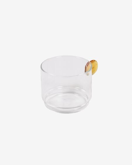 Vaso Murielle de vidrio transparente y naranja