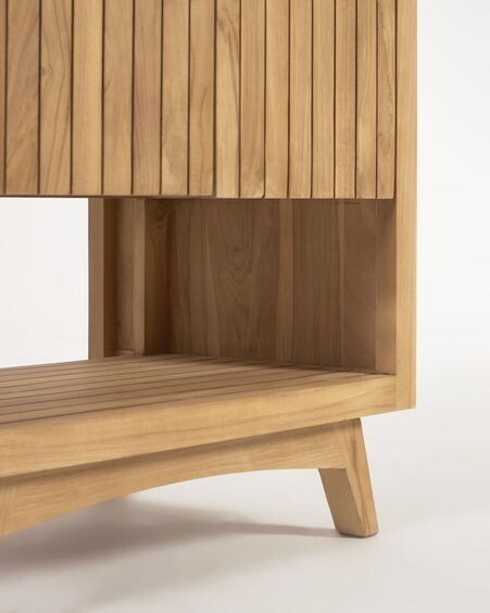 Mueble de baño rectangular Kuveni de madera maciza de teca 70 x 80 cm