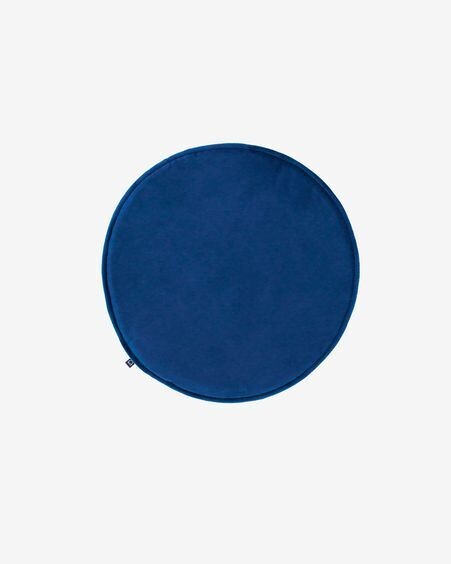 Cojín para silla redondo Rimca terciopelo azul Ø 35 cm