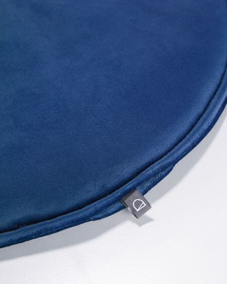 Cojín para silla redondo Rimca terciopelo azul Ø 35 cm
